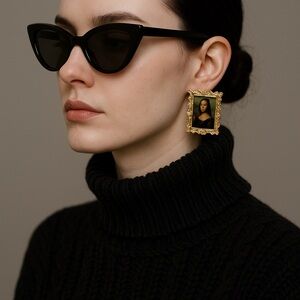 Elegant Gold Frame Earrings